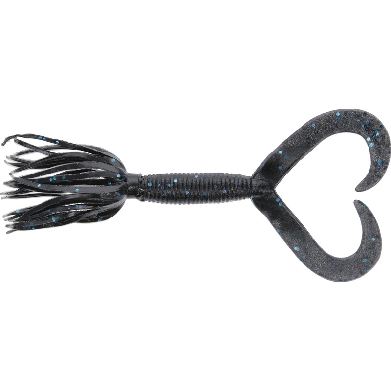 Gary Yamamoto Double Tail Hula Grub – 4 Inch Black Blue Flake