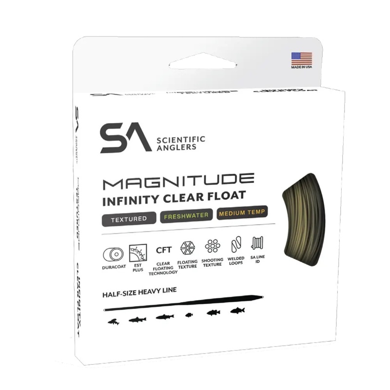 Scientific Anglers Magnitude Textured Infinity Clear Float Fly Line Buckskin / 10′ Clear Tip WF3F