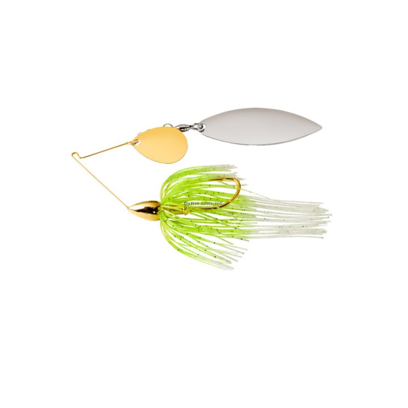 War Eagle Tandem Willow Gold Frame Spinnerbait Hot White Chartreuse 3/8oz