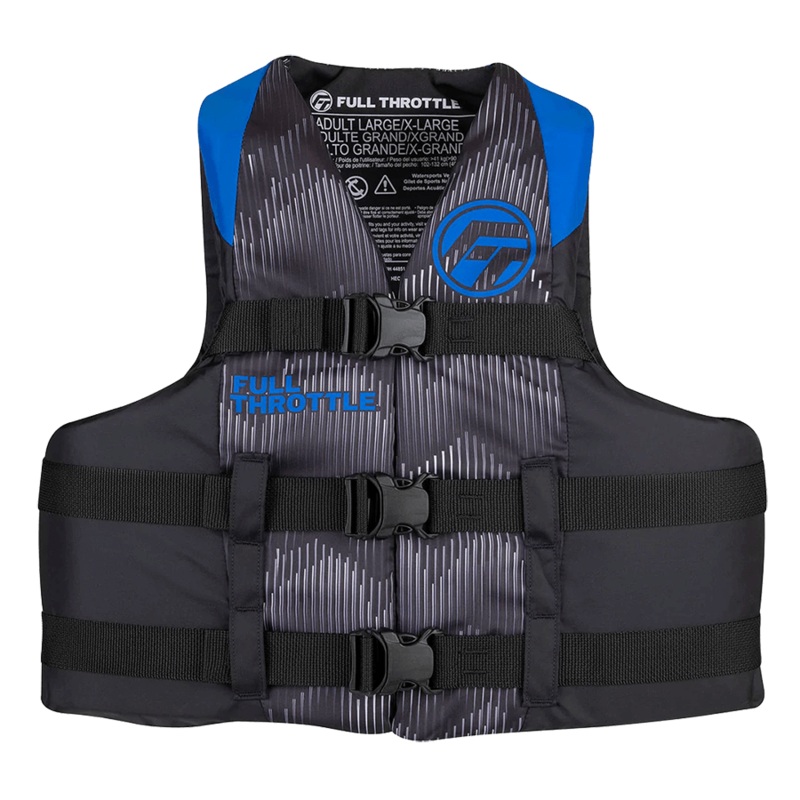 FULL THROTTLE ADULT NYLON LIFE JACKET – BLUE BLUE SM/MD