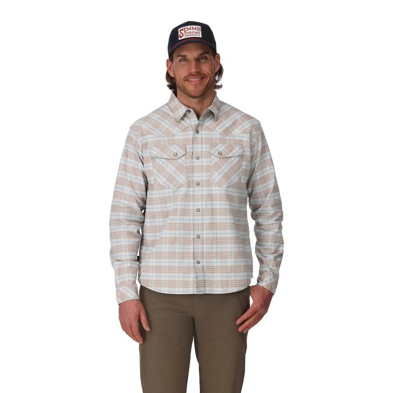 Simms M’s Brackett Flannel Shirt Drummond Plaid:  Sterling S