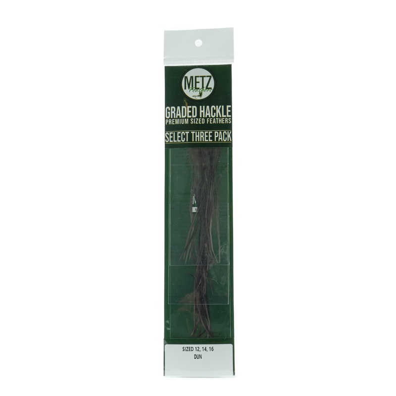 Metz Hackle Select 3PK Dun 12 14 16