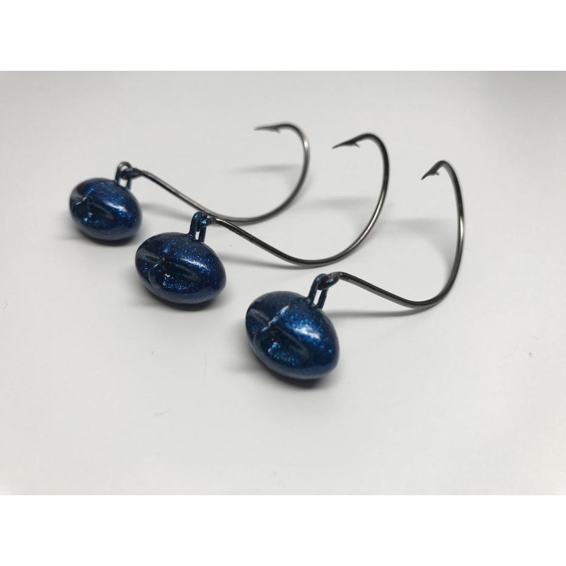 Blue Sparkle Flounder Jigs 1/4oz