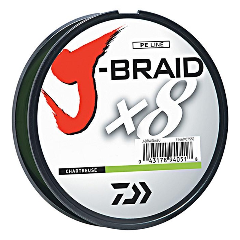 Daiwa J-Braid X8 Braided Line 165 Yards Chartreuse 8 pound