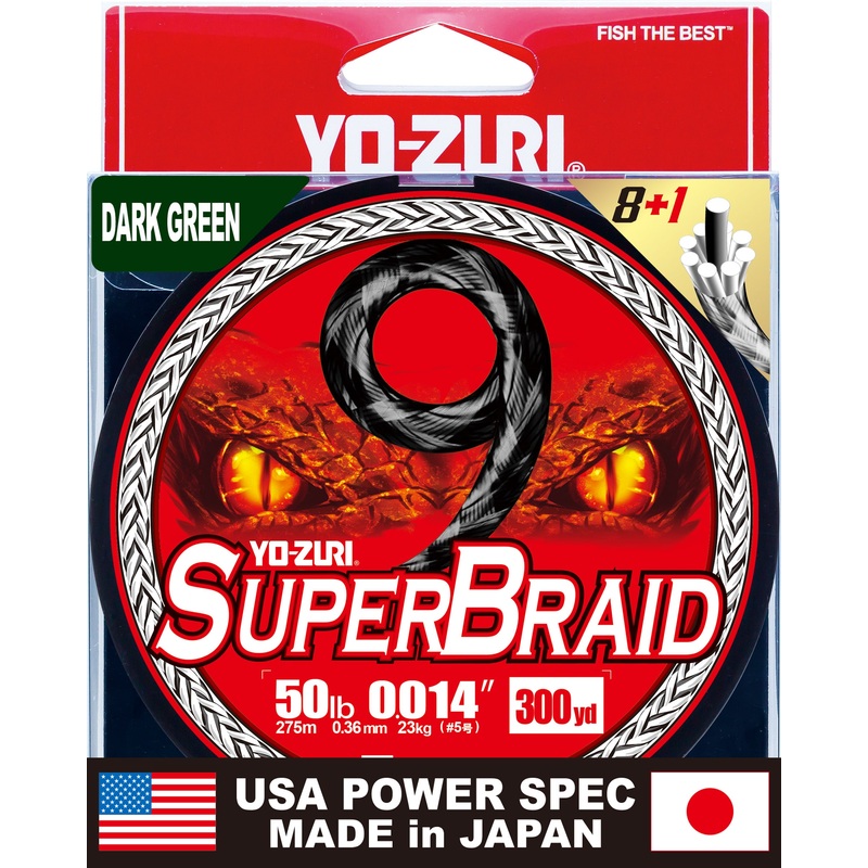 Yo-Zuri Superbraid 9 Braided Line Dark Green 15 300yds