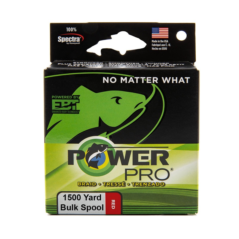 Power Pro Spectra Vermillion Red Braided Line 1500 yard Bulk Spool 5