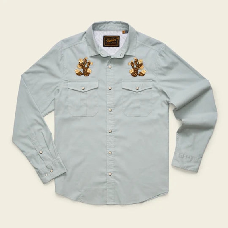 Howler Bros – Gaucho Snapshirt – Prickly Pears Lotsa Dots : Dark Slate M