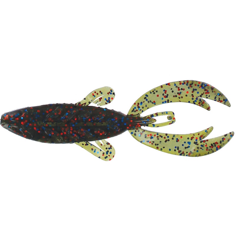 Big Bite Baits Dean Rojas Fighting Frog 5 inch Creature Bait Black Blue Flake/Saphire Laminate