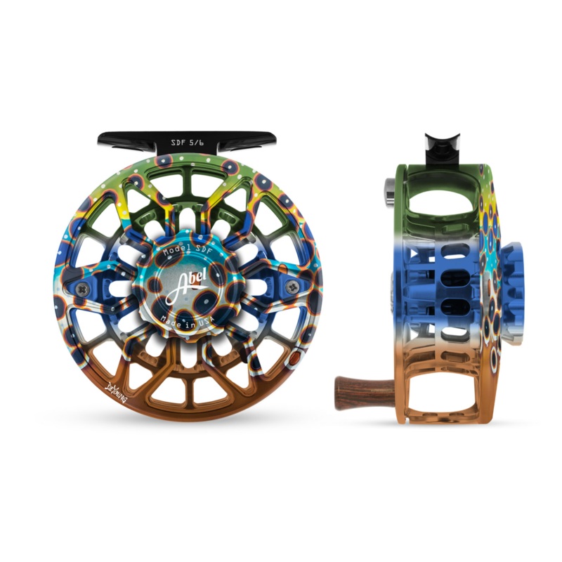 Abel SDF Fly Reel Ported – DeYoung Brown Flank – 5/6 WT with Rosewood Handle 5/6 wt