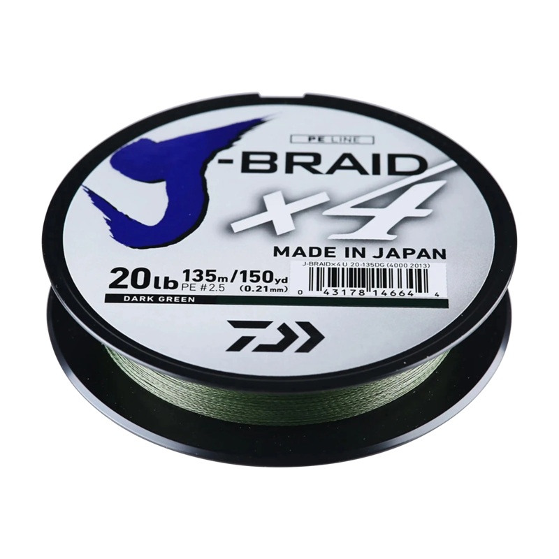 Daiwa J-BRAID x4 Braided Line – 300 Yards 150 Yards 8LB Fluorescent Yellow