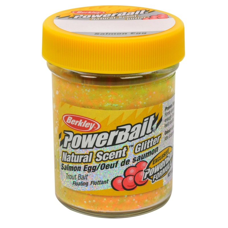 Berkley PowerBait Natural Glitter Trout Bait Tequila Fire PowerBait with Garlic and Worm