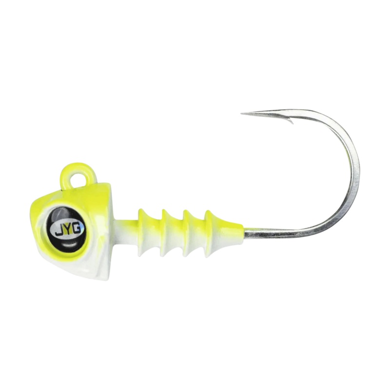 JYG Pro 5″ SWYM Jig Heads – 3 Pack Pearl 3/4 oz.
