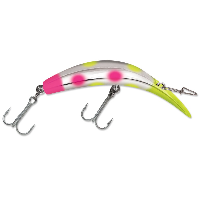 Luhr-Jensen Rattling Kwikfish K15 Diving Plug Chartreuse Pink Dual Dots
