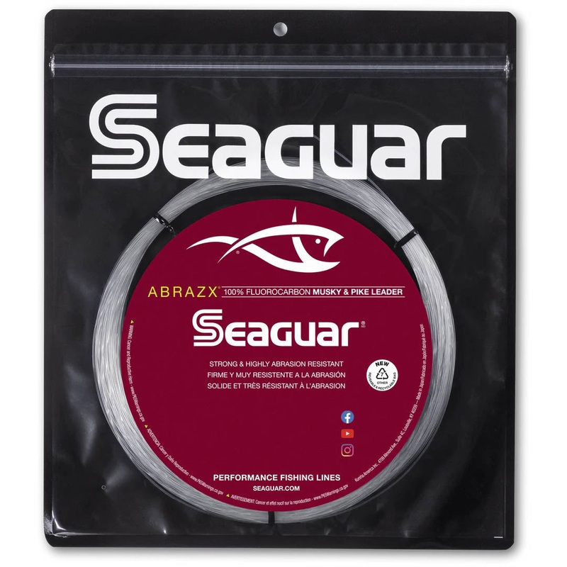 Seaguar AbrazX Fluorocarbon Musky/Pike Fishing Leader Coil 25 Yards 80 pound