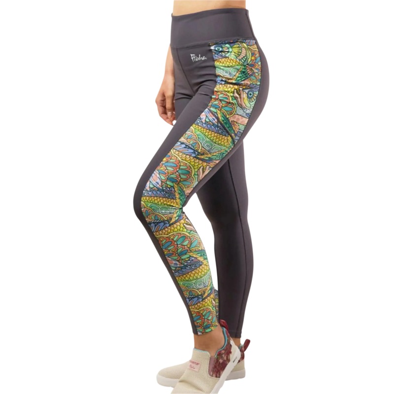 Fishe Womens’ Pocket Leggings Tropical Tarpon Medium
