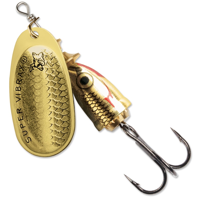 Blue Fox Classic Vibrax Wildeye Shiner Series Inline Spinner Gold Shiner 0 – 7/64 oz