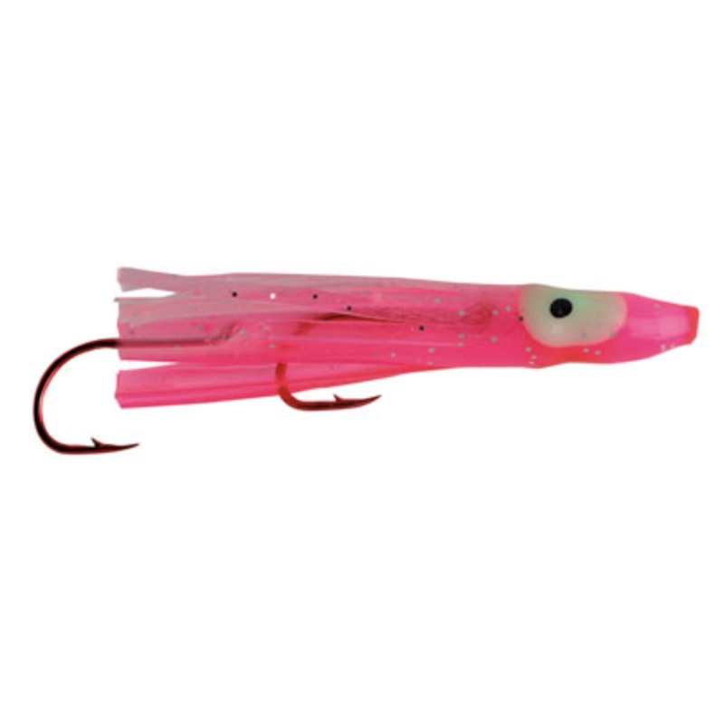 P-Line Reaction Squid Trout & Kokanee Hoochies 2 pack Clear Pink 1 1/2 inch