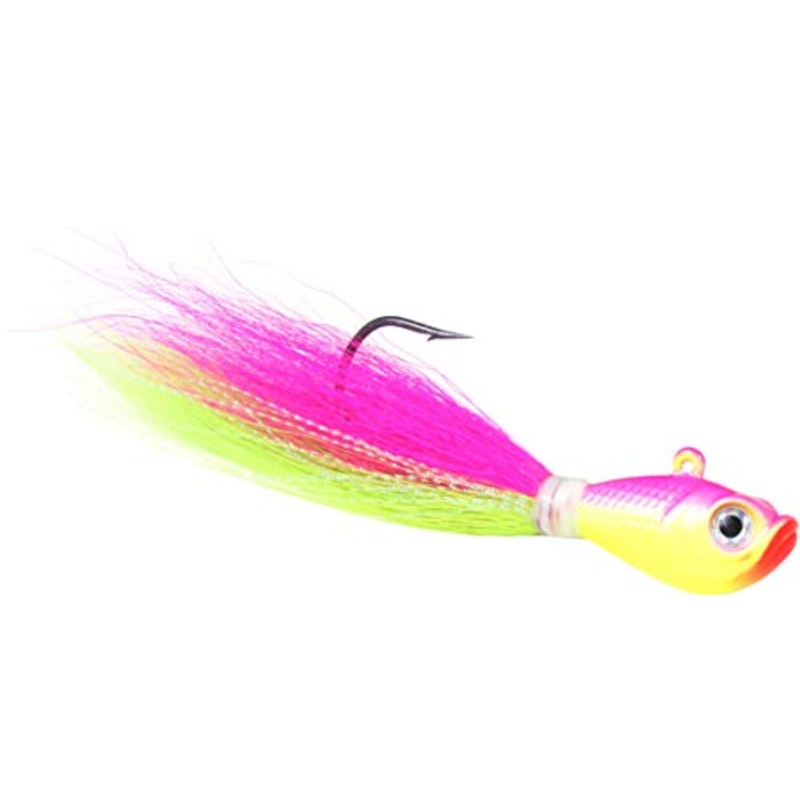 Sea Striker Bucktail Jig 2 oz, Holographic Eyes, Blk Nickel