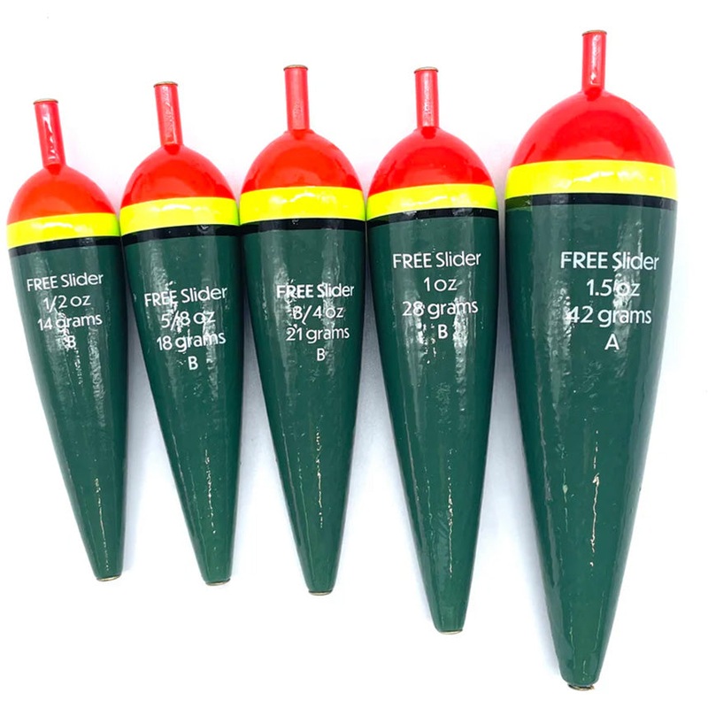 BnR Tackle Free Slider Balsa Floats Orange-Yellow-Black-Green 1 oz