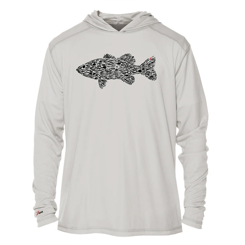 Z-Man Bass Baitz Tech Hoodiez Gray Small