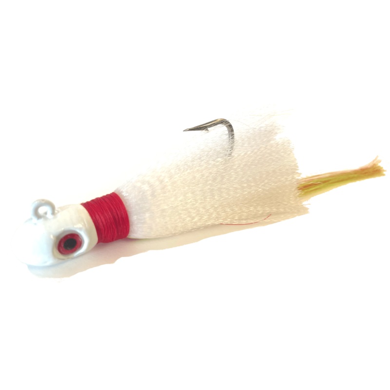 White & Red Flair Hawk Jig 1oz Single Pack