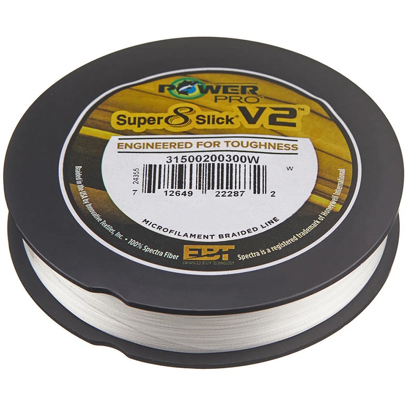 Power Pro Super8Slick V2 White Braided Line Filler Spools – 300 Yards White 10 lb – 300 yards