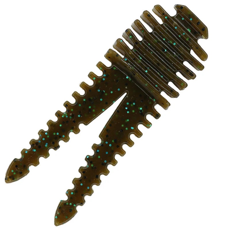 BassMooch 4″ Pig Tail (8 Pk) Green Pumpkin