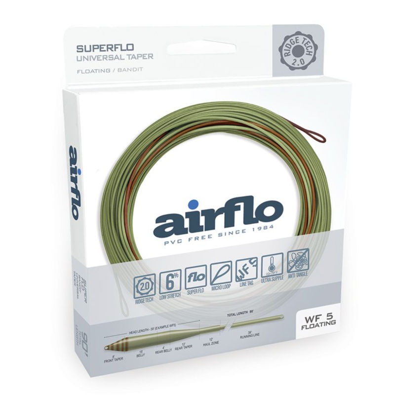 Airflo Superflo Ridge 2.0 Universal Taper Floating Fly Lines Shadow Redband WF3F