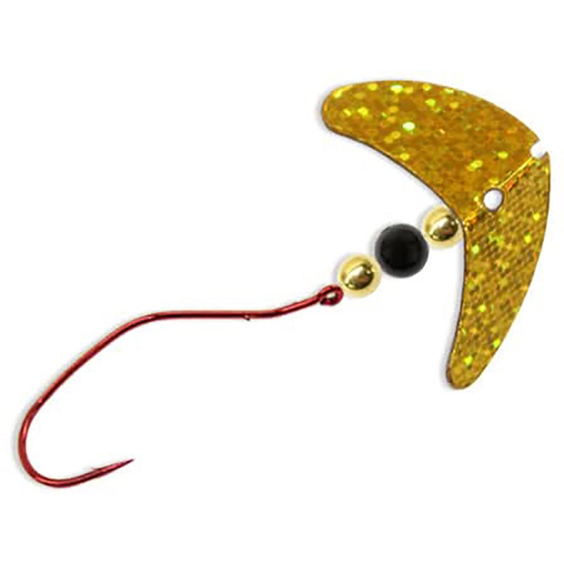 Mack’s Lure Smile Blade Spinner – Slow Death Rig Amber Sparkle/Gold/Black