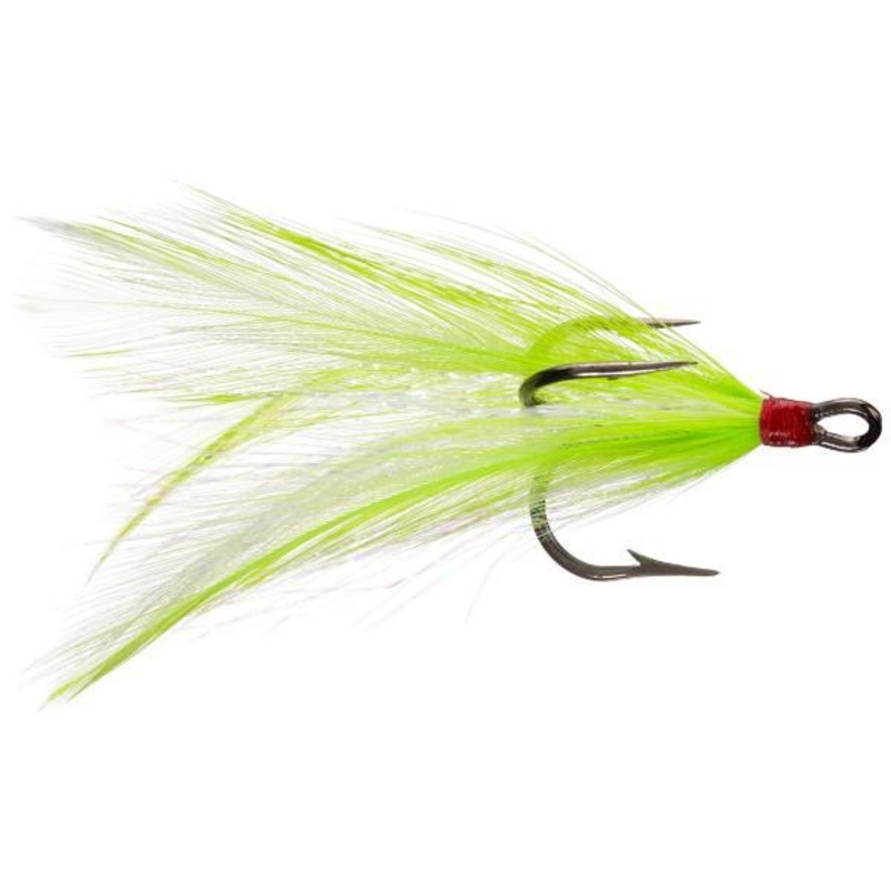 Eagle Claw Lazer Dressed Treble Hook Chartreuse White 4