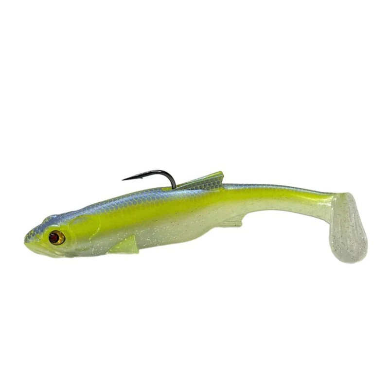 BASS MAFIA DAINGEROUS SWIM BAIT LOADED 6″ Chartreuse Blue 1/4 – Shallow Runner
