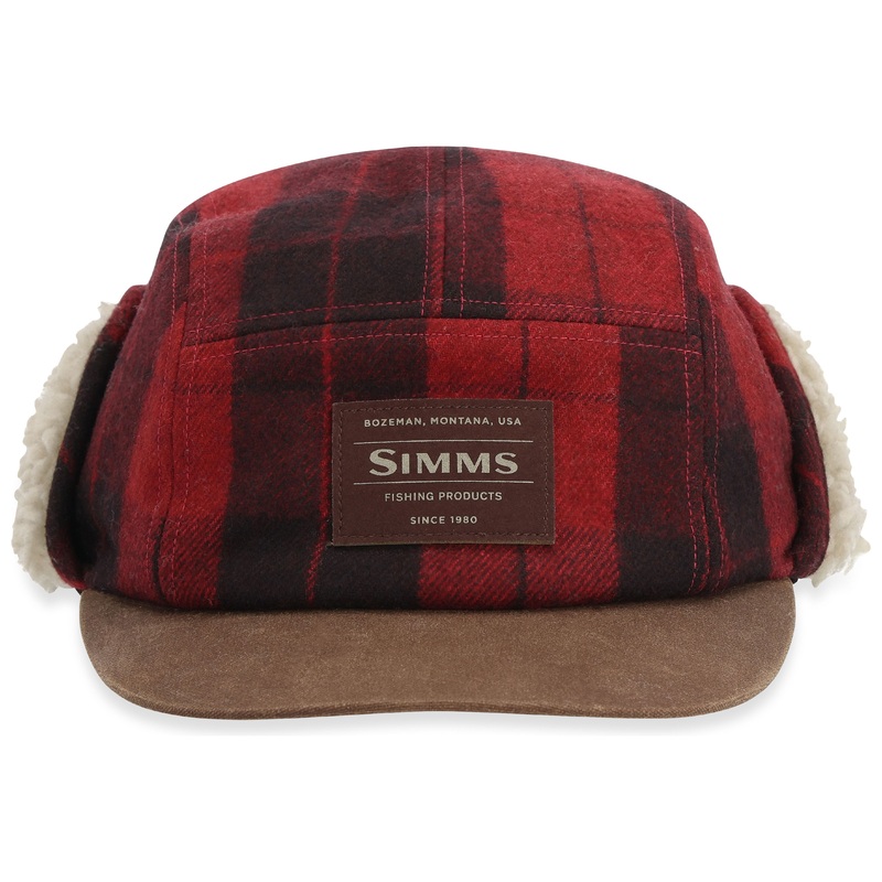 Simms Coldweather Cap Red Buffalo Plaid S/M