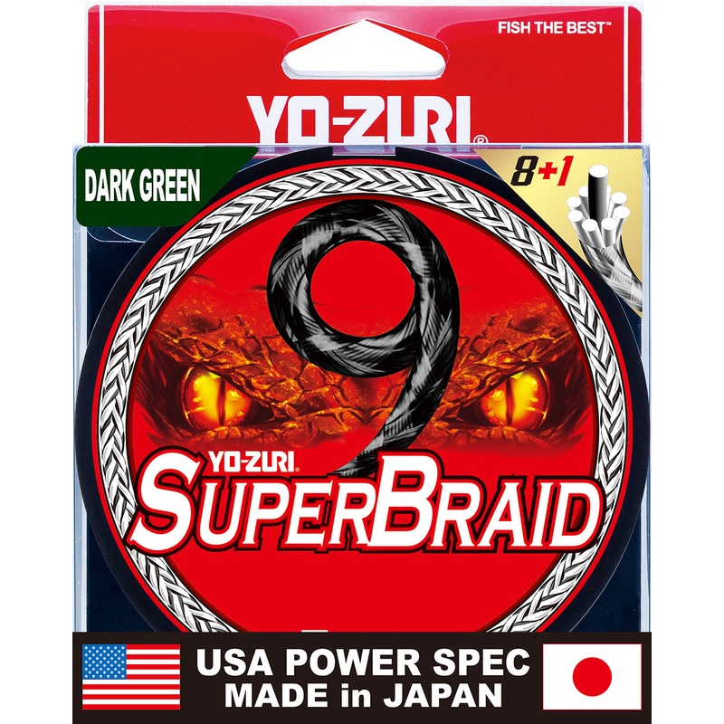 Yo-Zuri SuperBraid 9 Dark Green Filler Spools – 300 Yards Dark Green 8 lb test – 300 yards