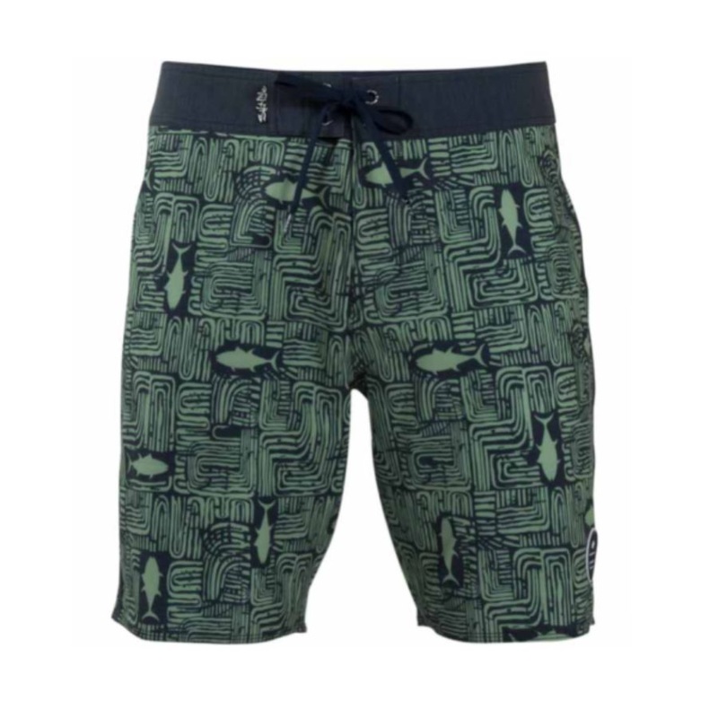 SALT LIFE TIKI TUNA SHORTS KELP 38