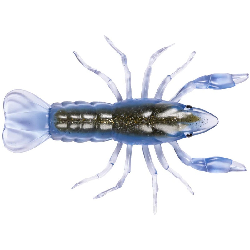 LIVETARGET Unrigged Crawfish – 2.8 Inch Blue & Green 2.8 inch – 6 pack