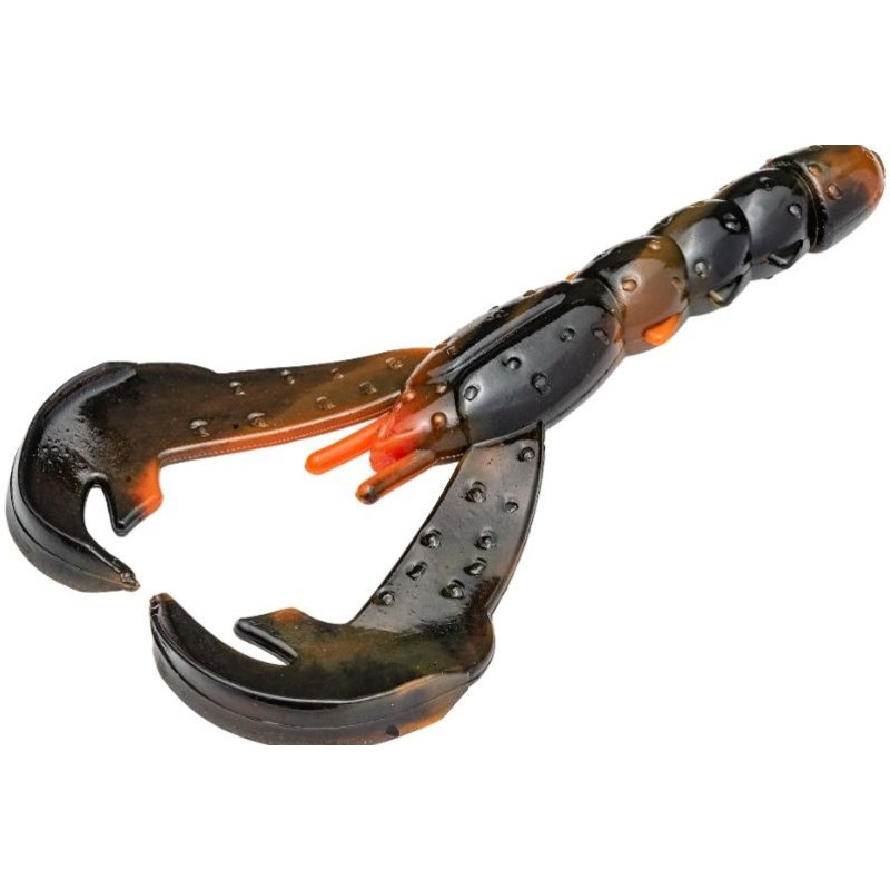 Strike King Rage Lobster 4 1/2 inch Soft Plastic Craw 5 pack Black Blue Flake