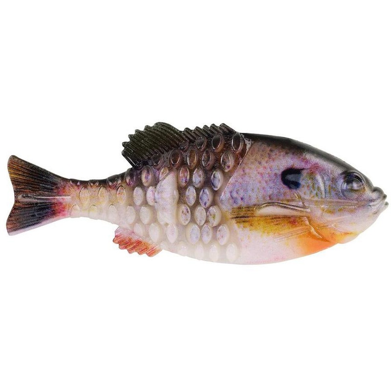 Berkley PowerBait Gilly Soft Body Swimbait Black Blue Fleck 3 1/2 inch (90mm) – 4 Pack