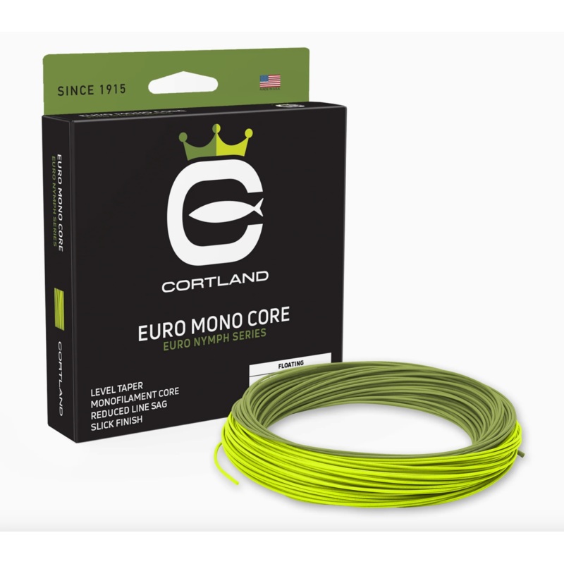 Cortland Euro Nymph Mono Core .022 Level Gecko Green/Chartreuse Fly Line