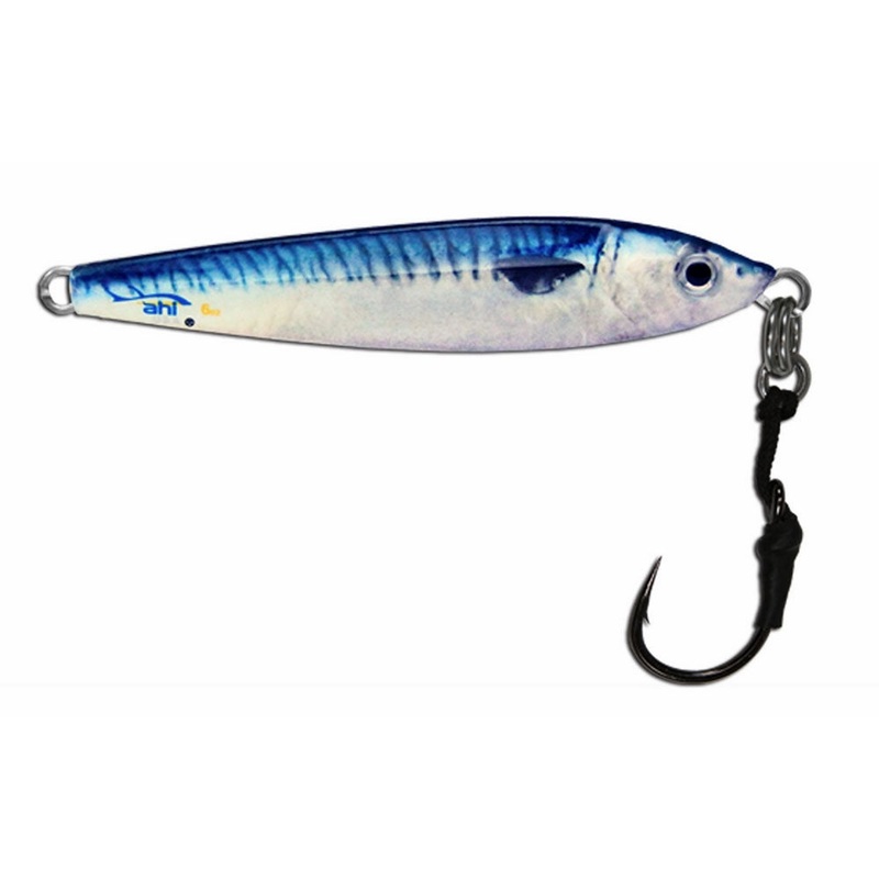 Ahi LDJA-6-BM Live Deception Jigs – 6 oz, Blue Mackerel w/Assist Hook