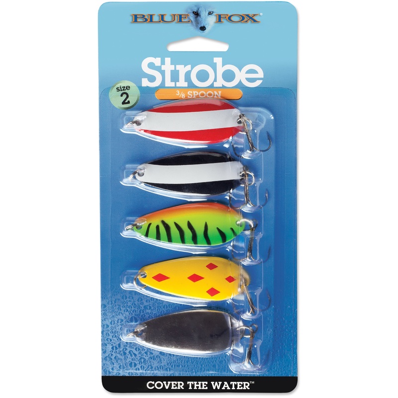 Blue Fox Classic Strobe Tear Drop Spoon Kit 3/8 oz – 5 pack