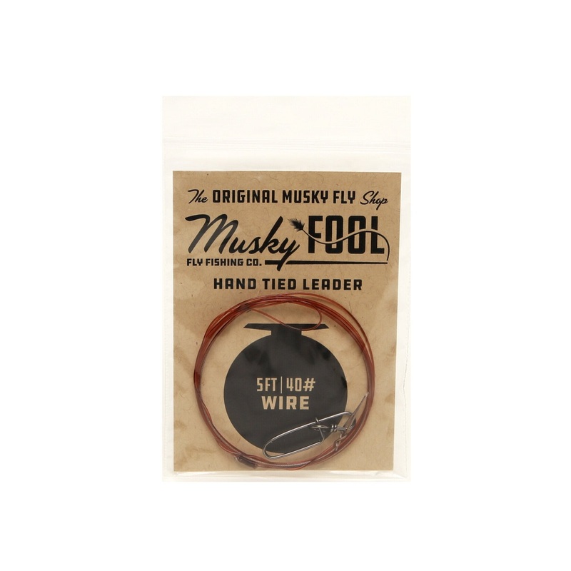 Musky Fool 5ft Musky Fly Fishing Leader Chameleon 40# Wire