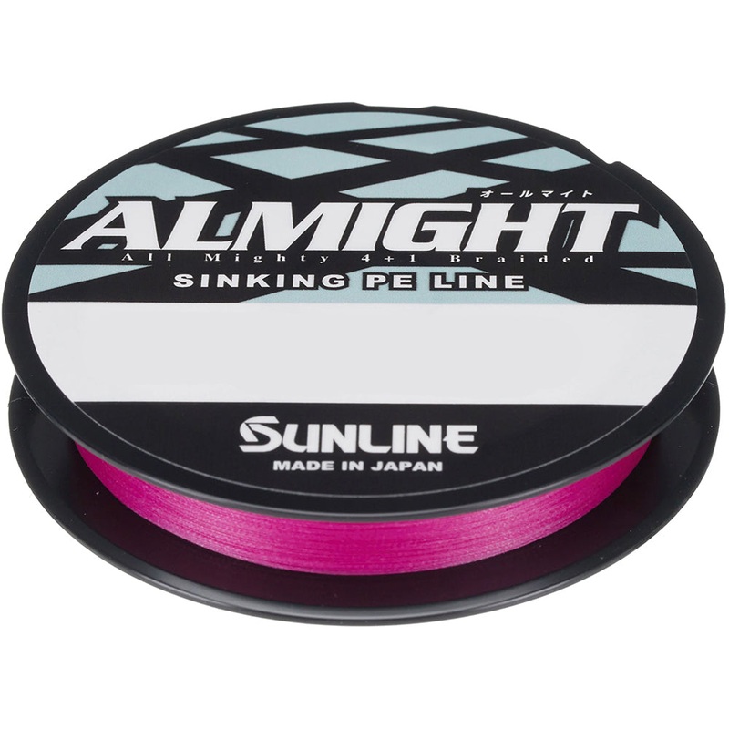 Sunline Almight HSG Pink Braided Line Bulk Spools – 600 Yards High-Vis Pink 7 lb – 600 yards
