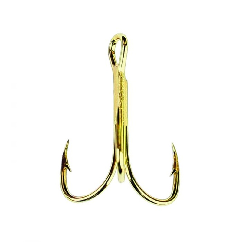 Eagle Claw 376 Gold 2X Treble Hook 4 5 pack