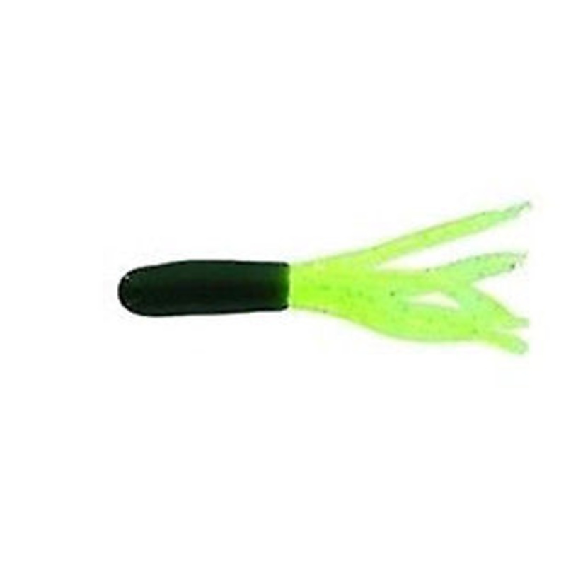 Jerry’s Mini Skirt 1 1/2 inch Soft Plastic Tube 20 pack Black/Chartreuse MF