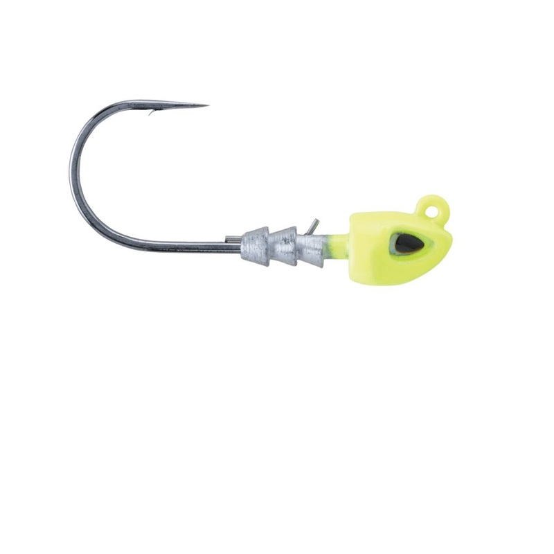 Berkley Fusion19 Swimbait Jigheads Chartreuse Weight: 1/8oz – Hook Size: 1/0 – Q’ty: 3pk