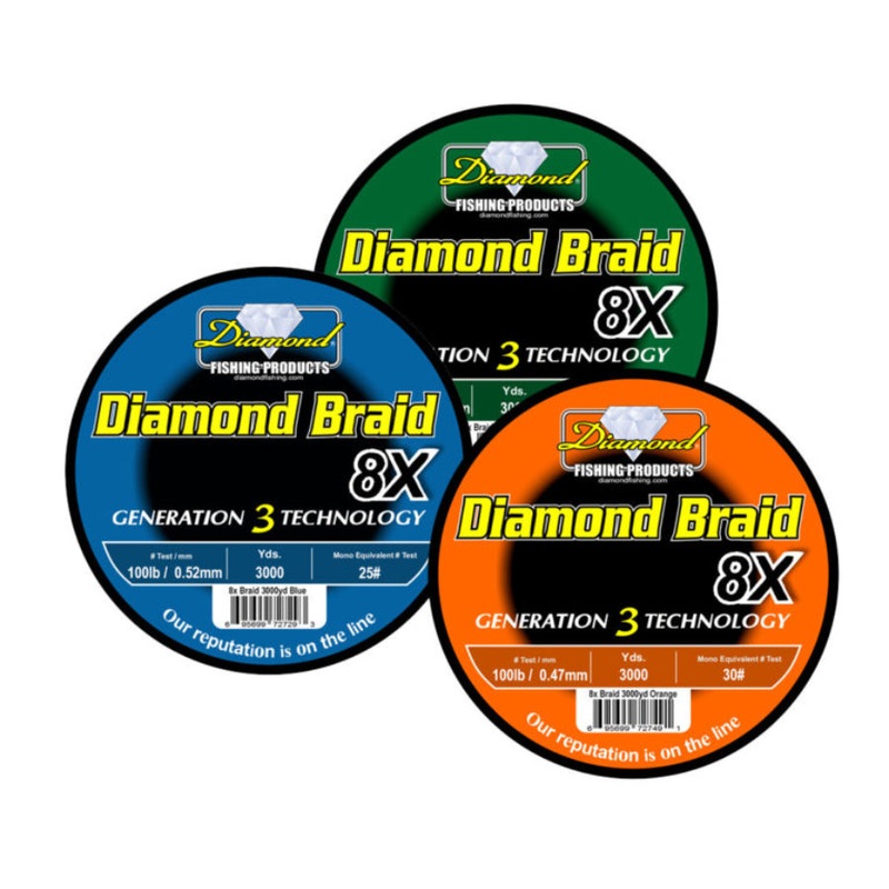 DIAMOND GEN 3 8X SOLID CORE BRAID 300 YARDS DARK GREEN 20lb