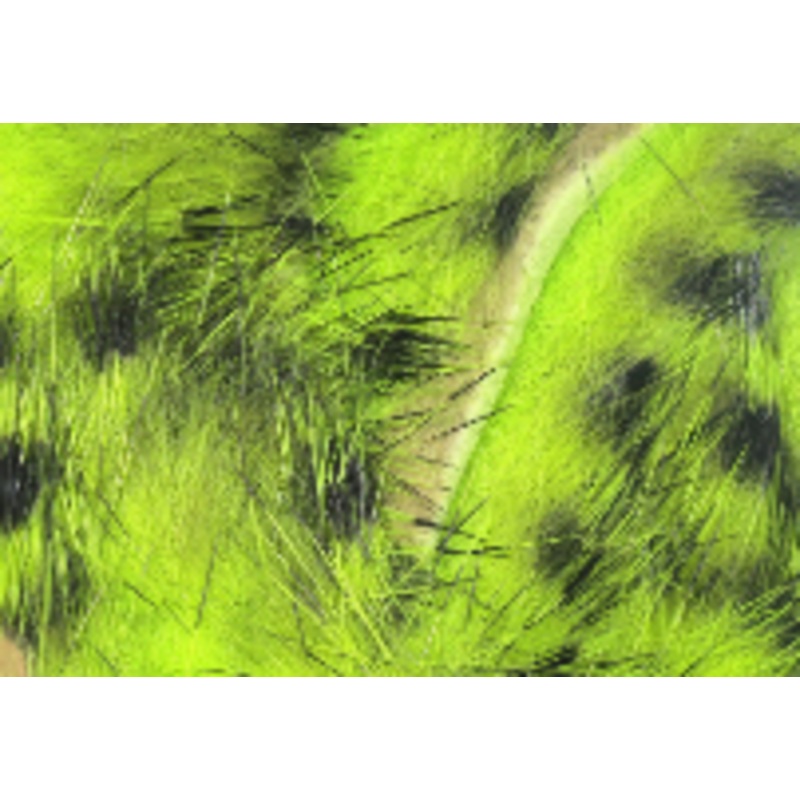 Hareline Black Barred Rabbit Strips Grizzly
