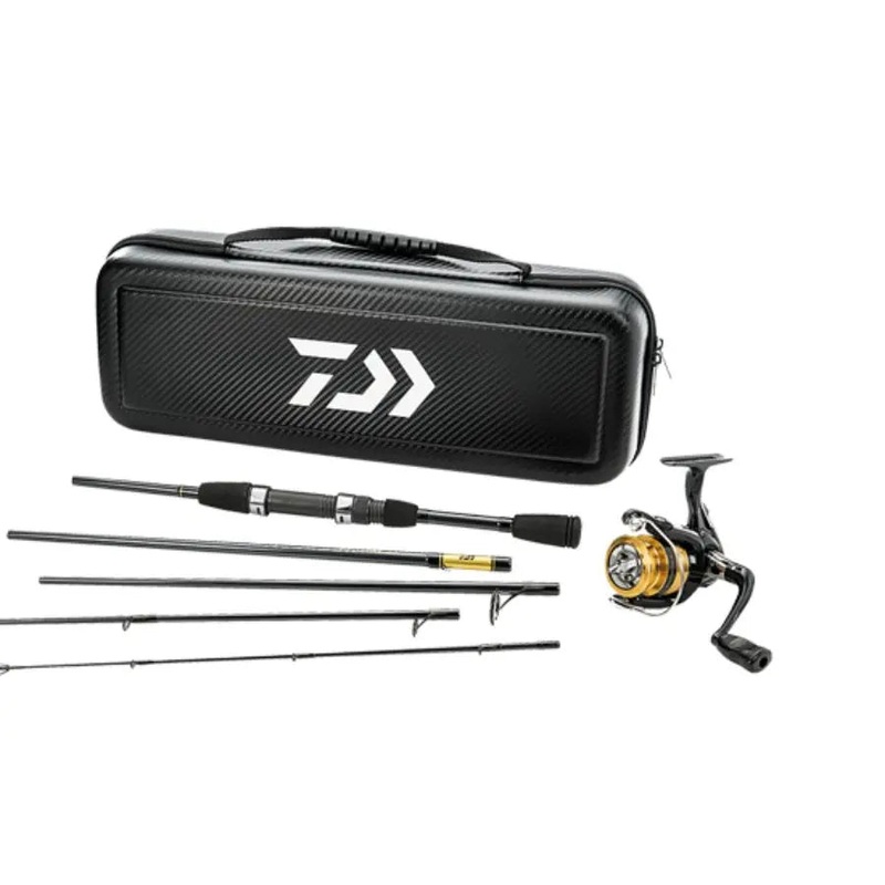 DAIWA D-VEC CARBON CASE TRAVEL SPINNING ROD COMBO CC20F565L 5’6″ 2-8LB