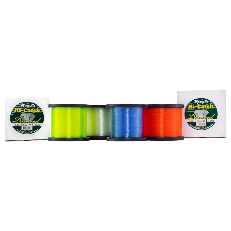 MOMOI HI-CATCH DIAMOND NYLON MONOFILAMENT BULK SPOOLS ORANGE CRUSH 20lb (10720yds)