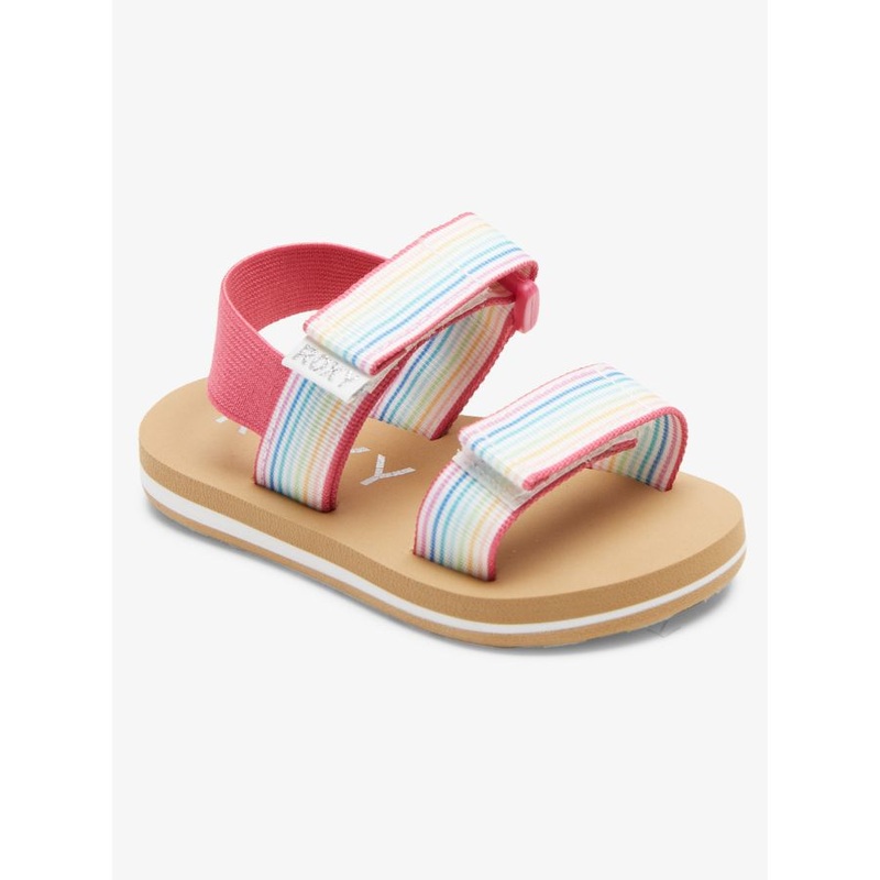 ROXY GIRL CAGE SANDALS WHITE PINK MULTI 5